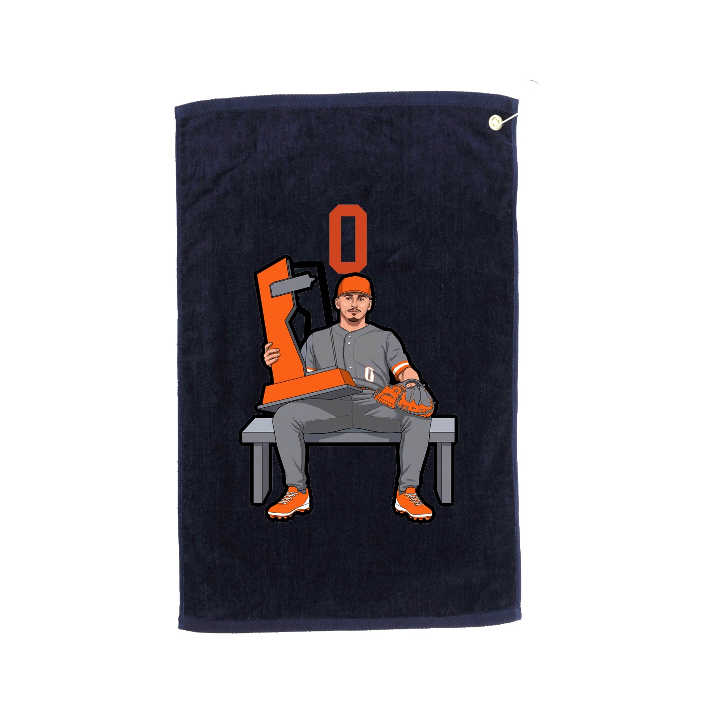 Golf Towel — Number Top in Navy