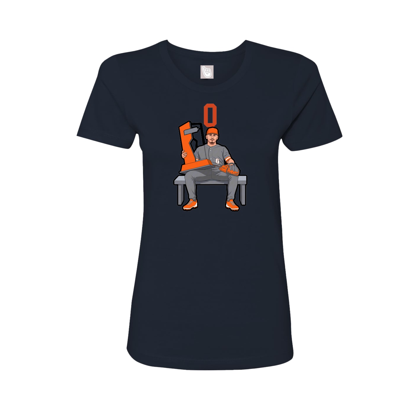 Fitted Women's Tee — Number Top in Navy