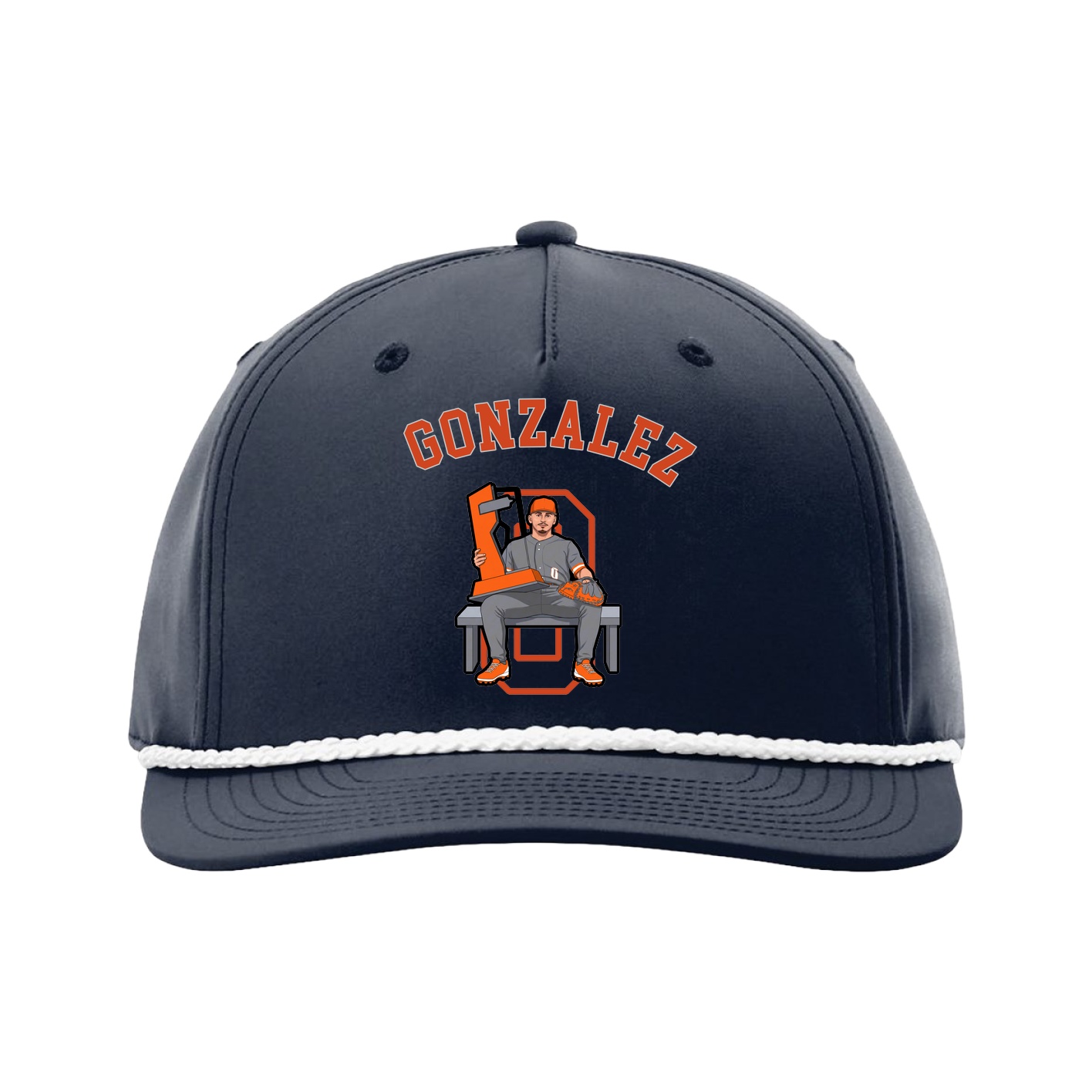 Five-Panel Classic Rope Cap — Shirsey Arch in Navy