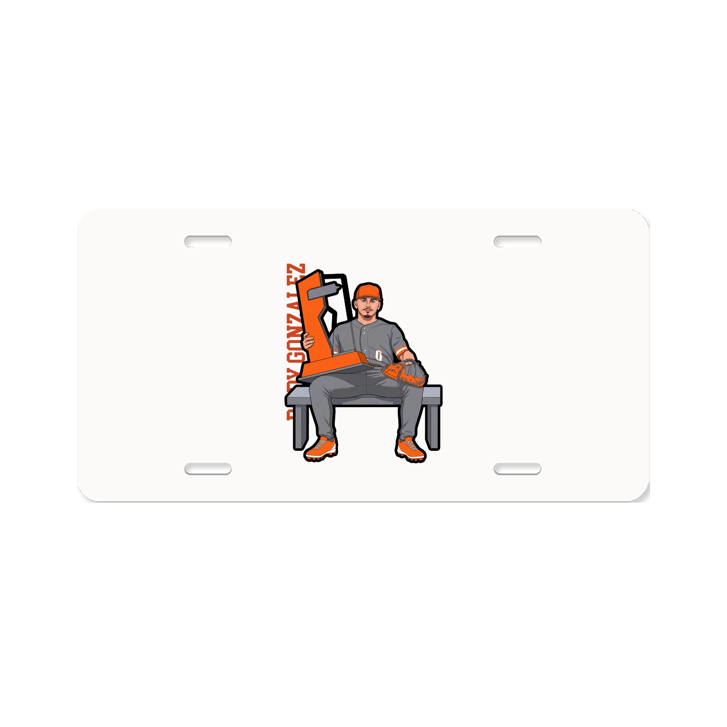 License Plate — Name Vertical in Classic