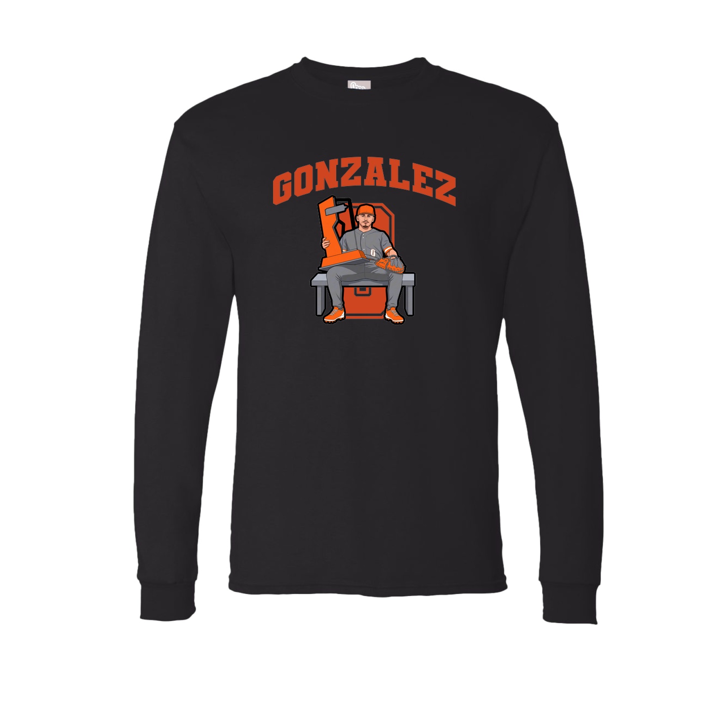 Long Sleeve Tee — Number in Black