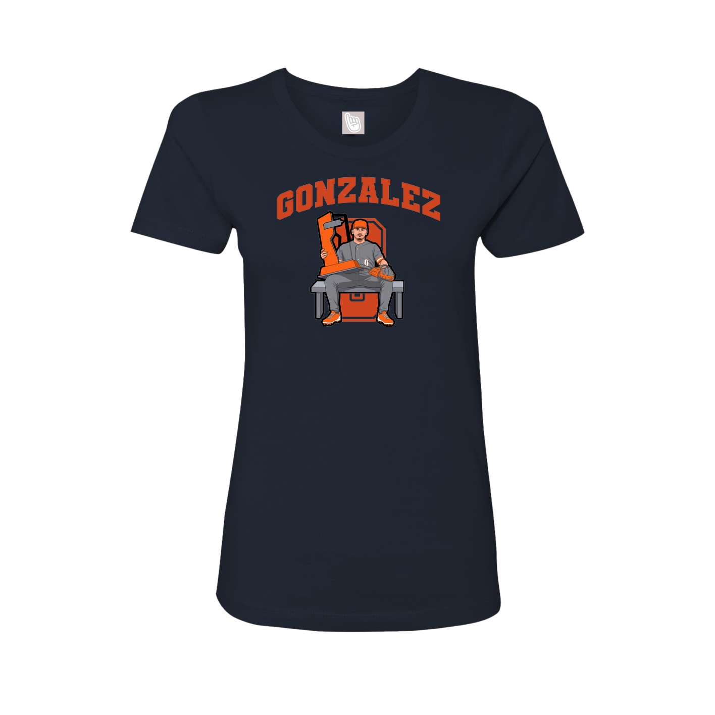 Fitted Women's Tee — Number in Navy