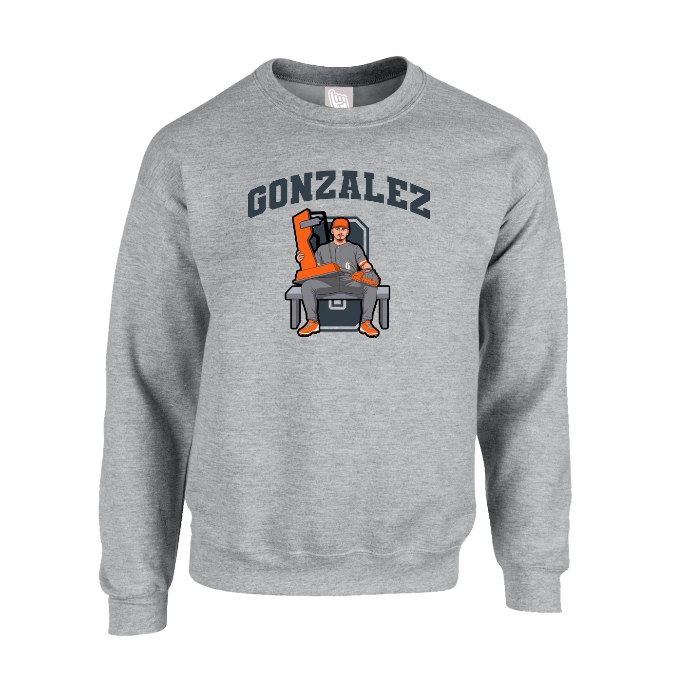 Fleece Crew — Number in Grey