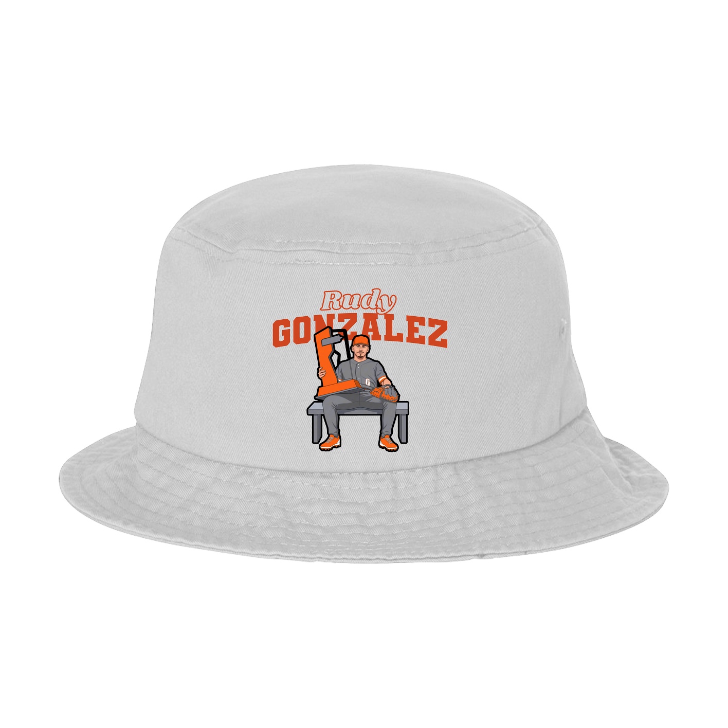 Bucket Cap — Name Arch in White