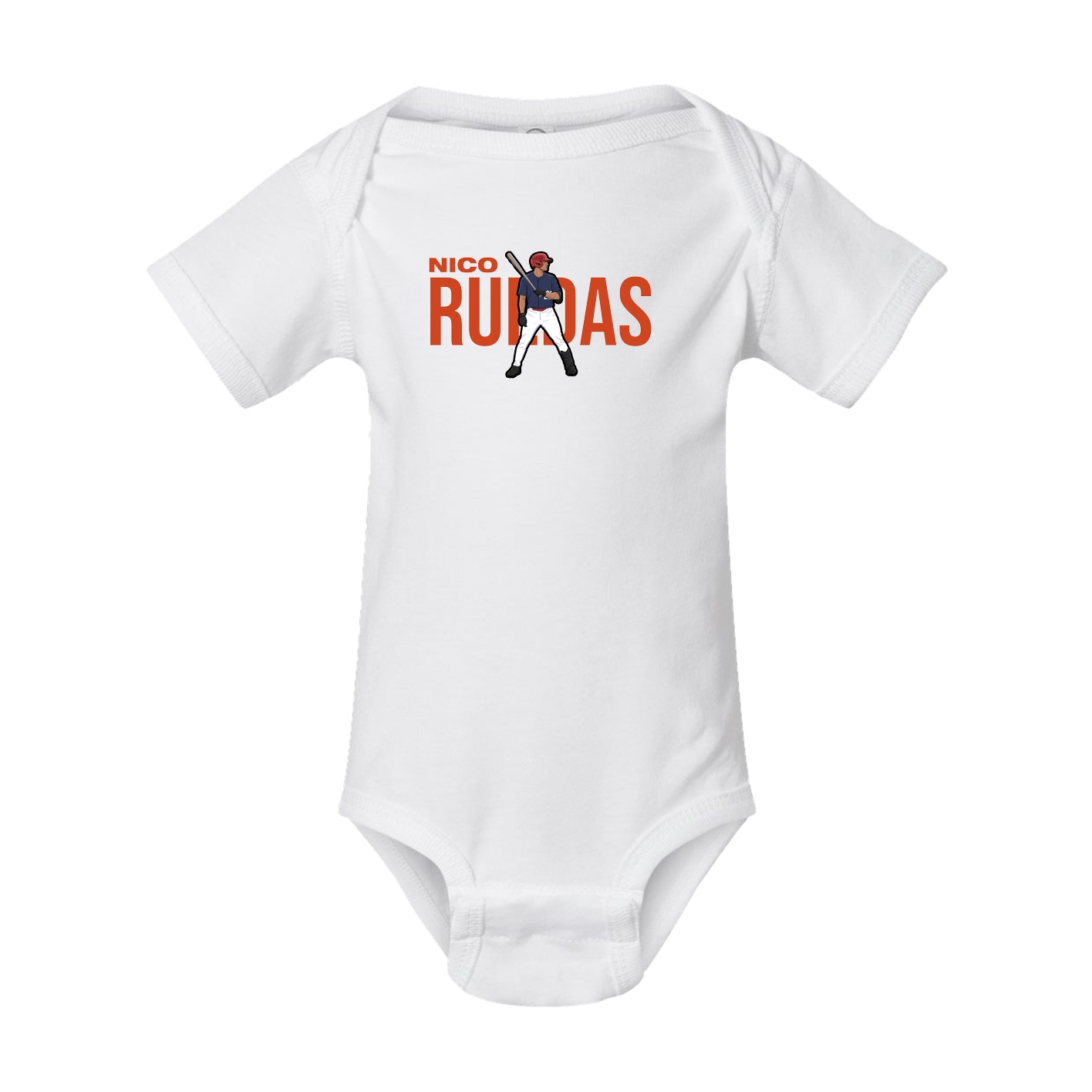 Baby Onesie — Player Name in White