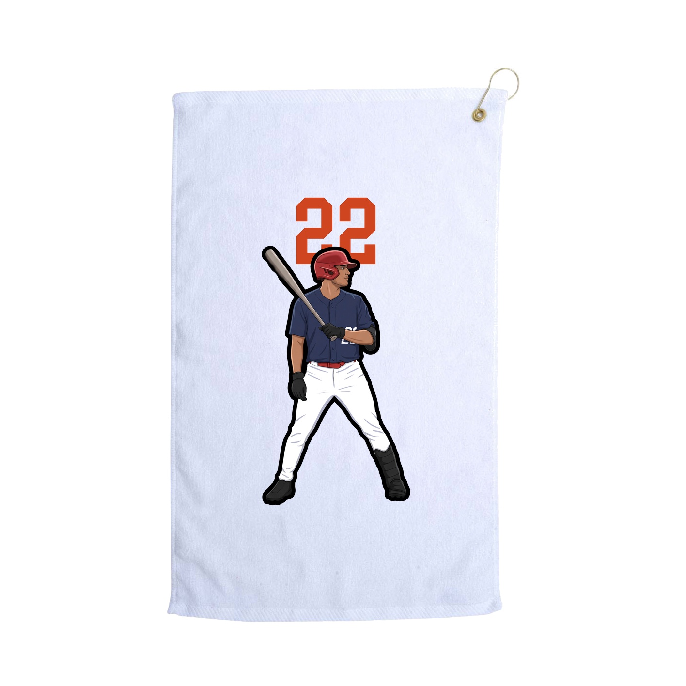 Golf Towel — Number Top in White