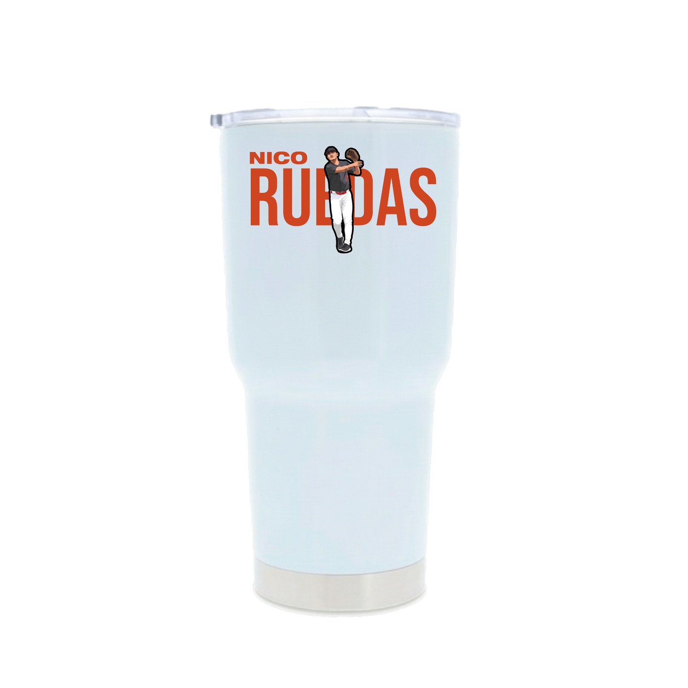 30oz Stainless Steel Tumbler — Player Name in White