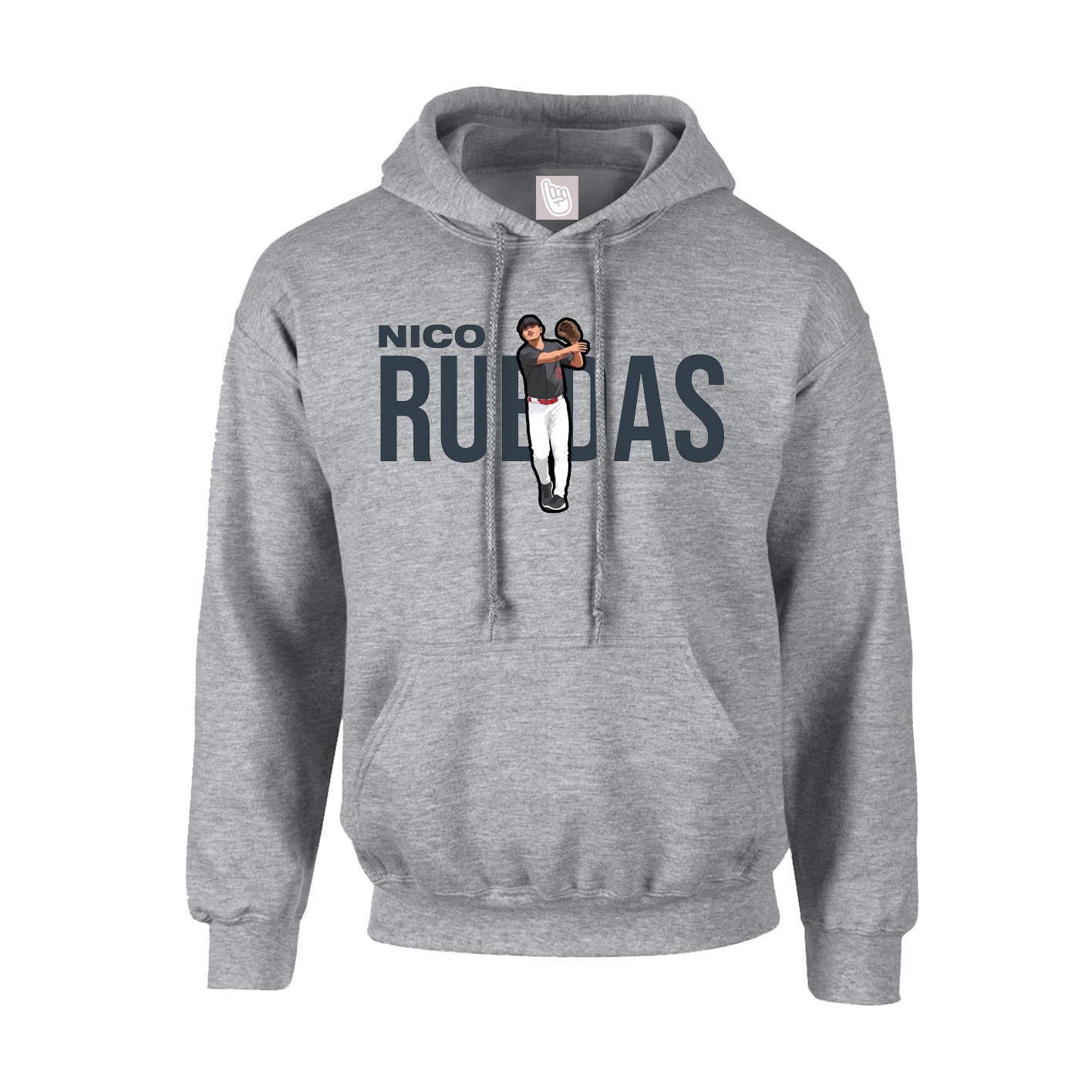 Youth Hoodie — Player Name in Grey