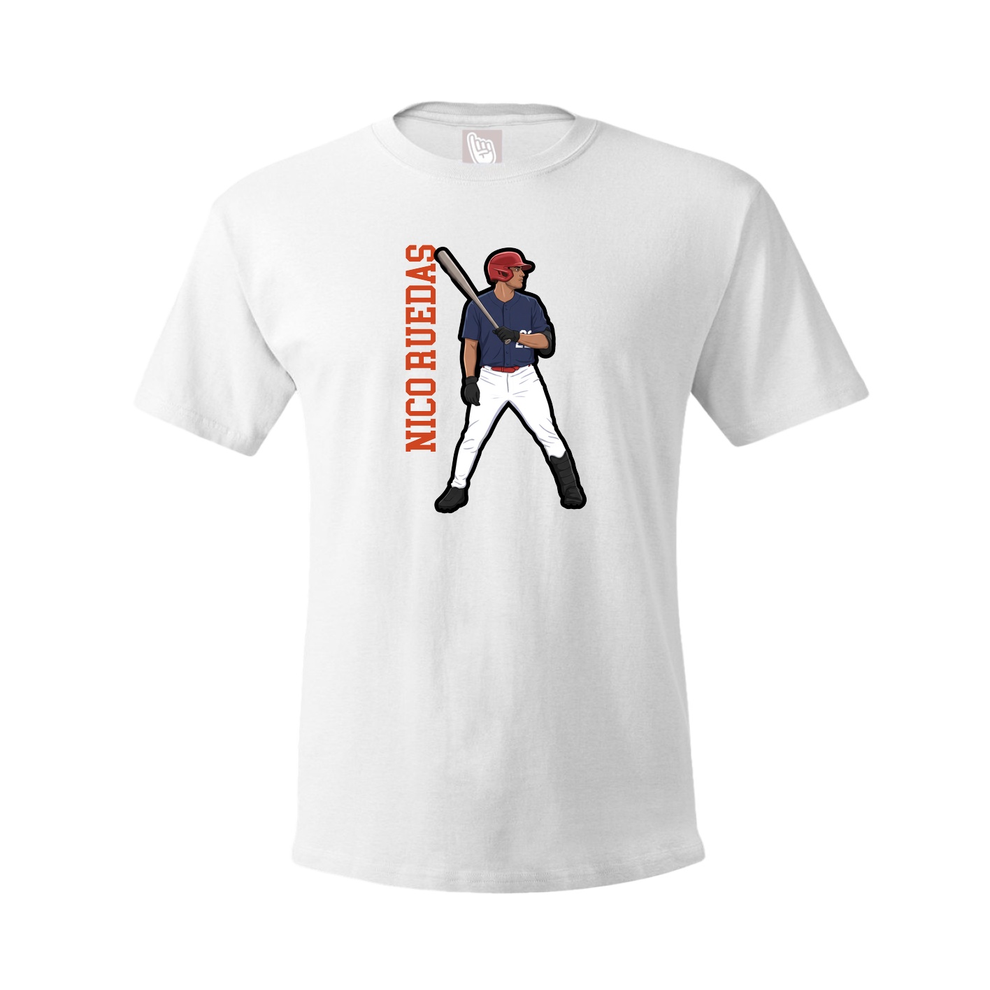 Tee — Name Vertical in White