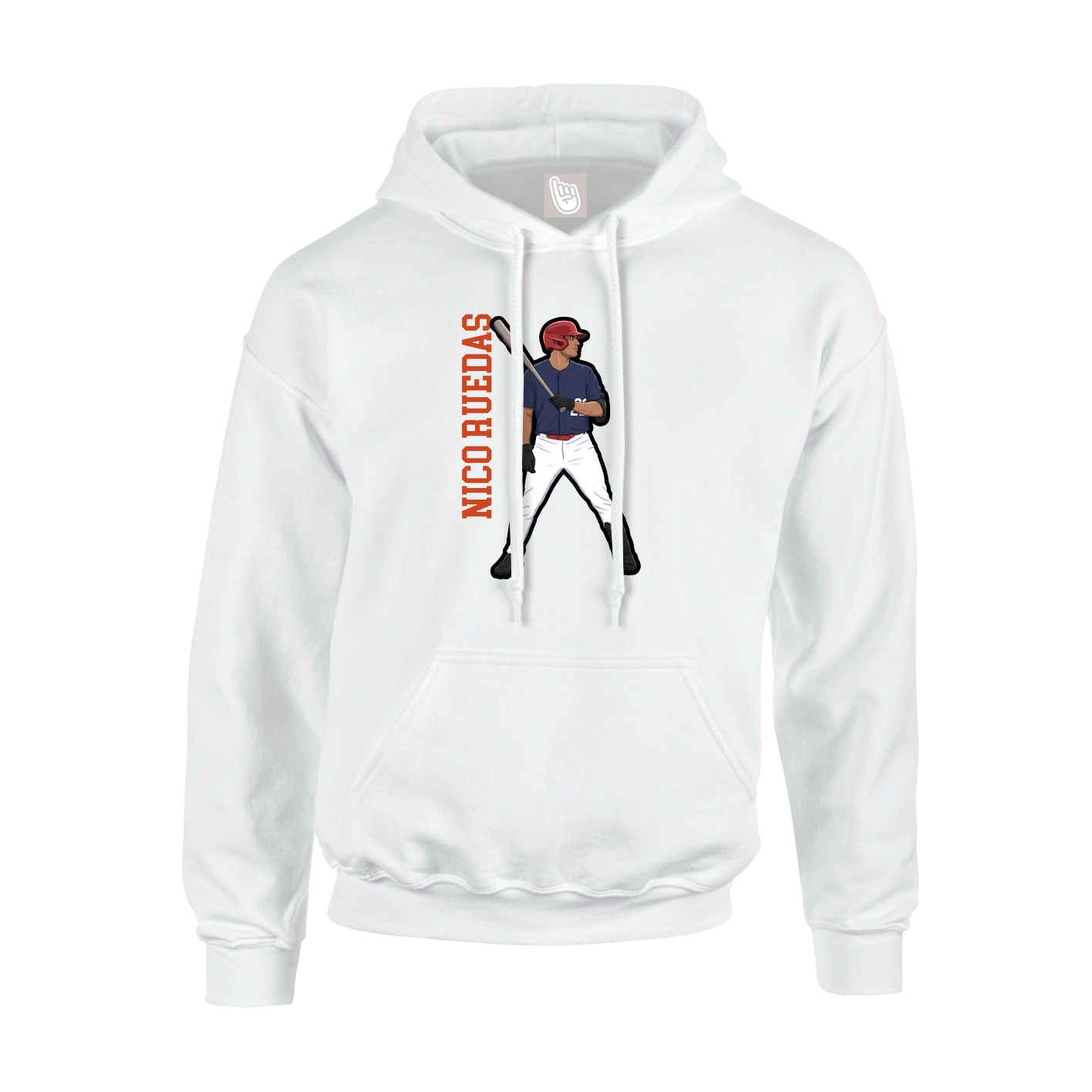 Youth Hoodie — Name Vertical in White