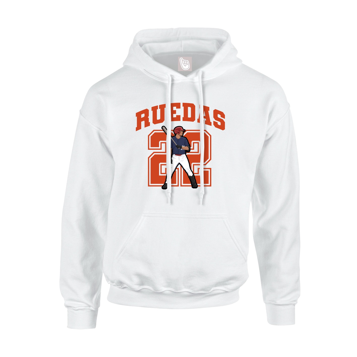 Hoodie — Number in White