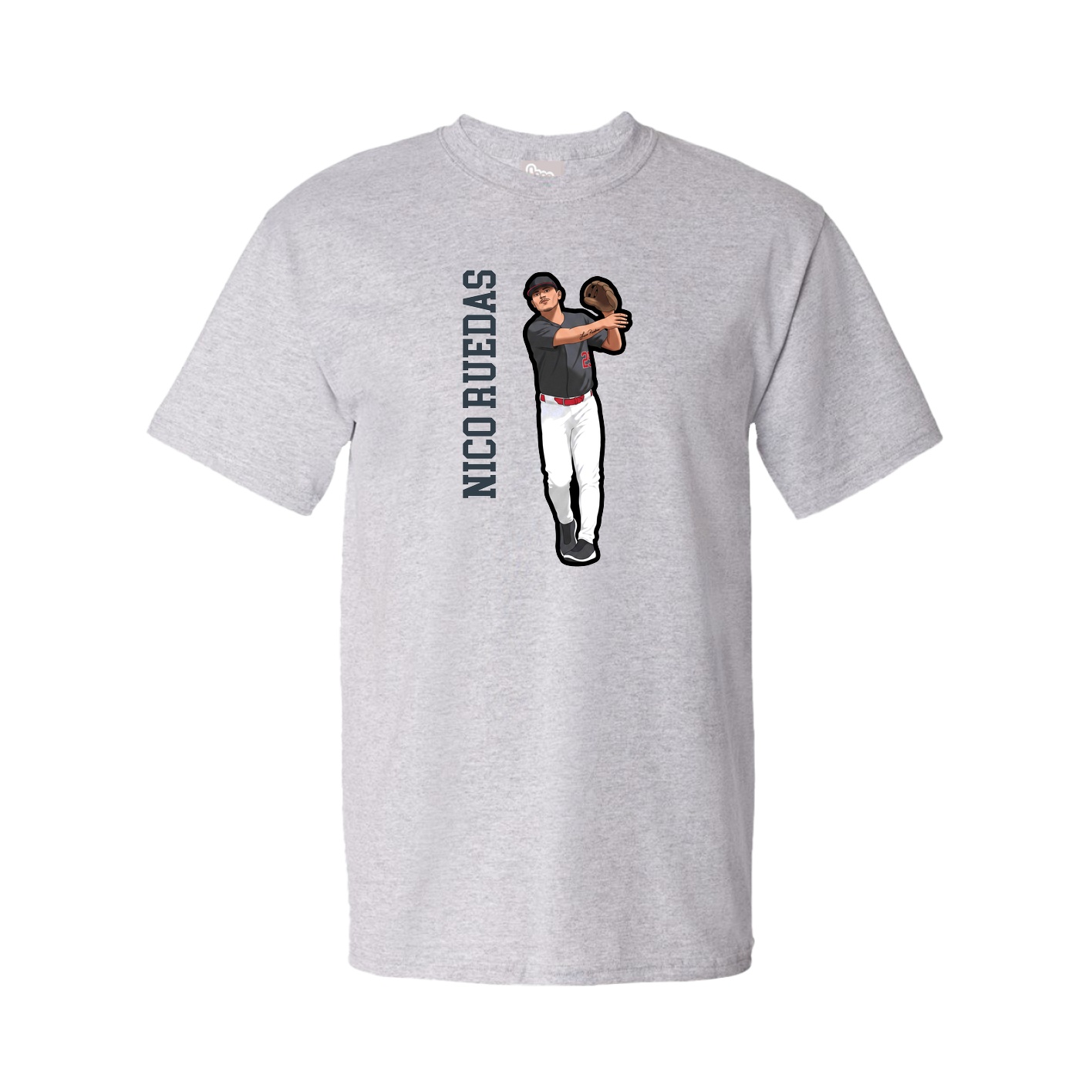 Tee — Name Vertical in Grey