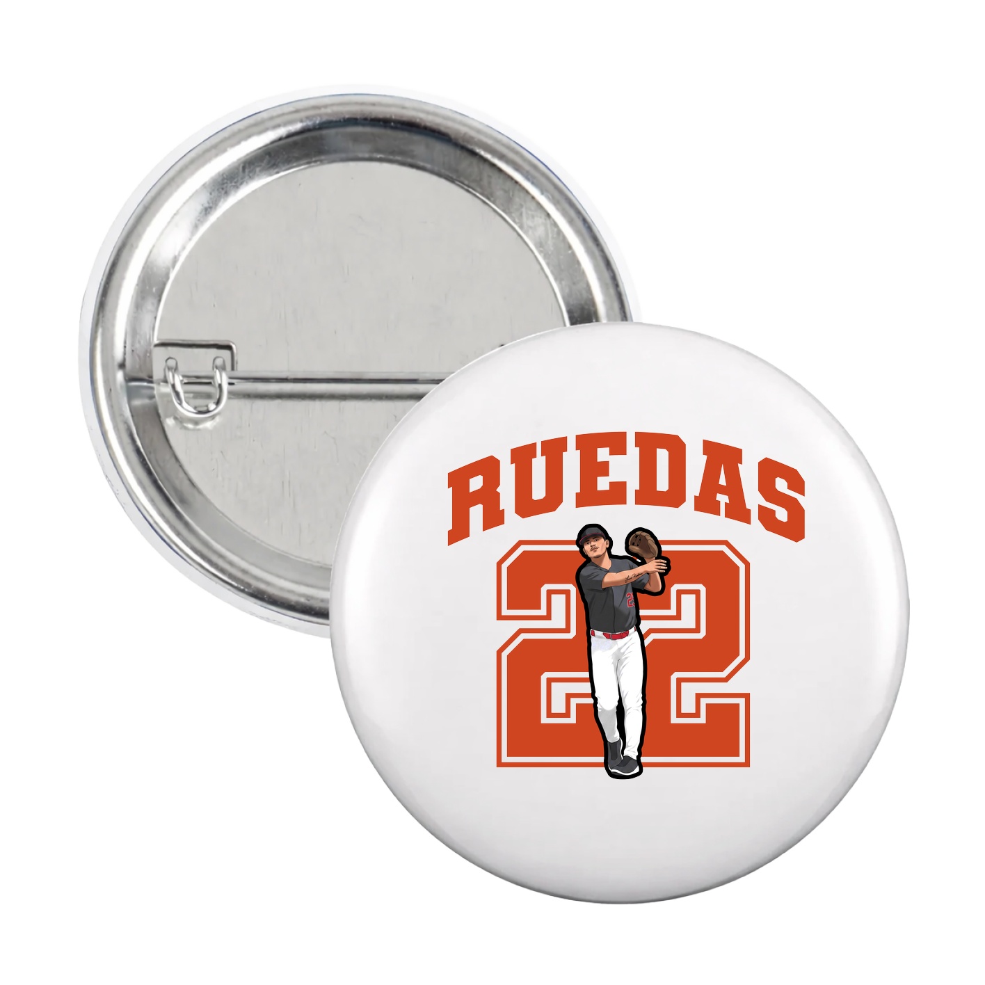 Game Day Button — Number in White