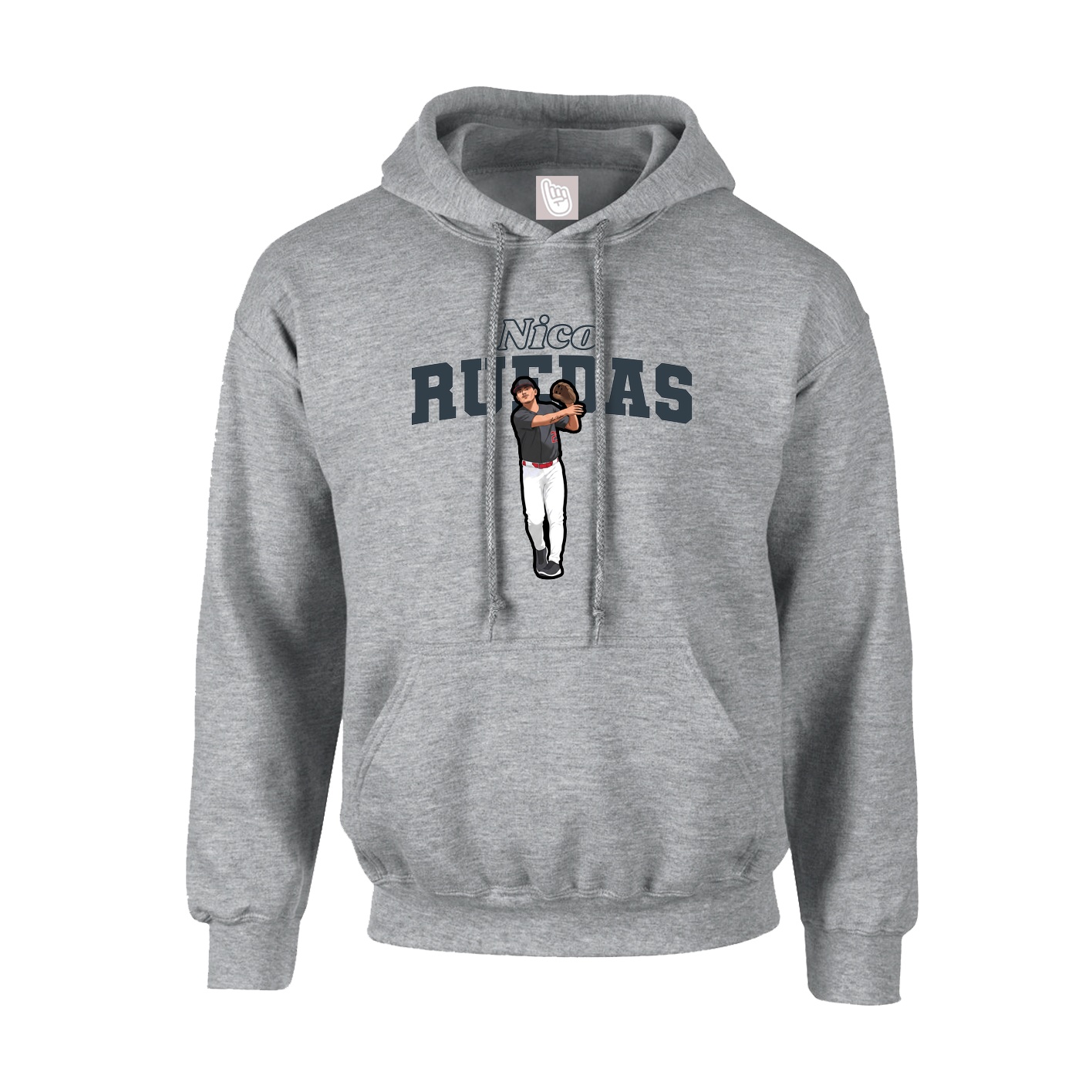 Hoodie — Name Arch in Grey