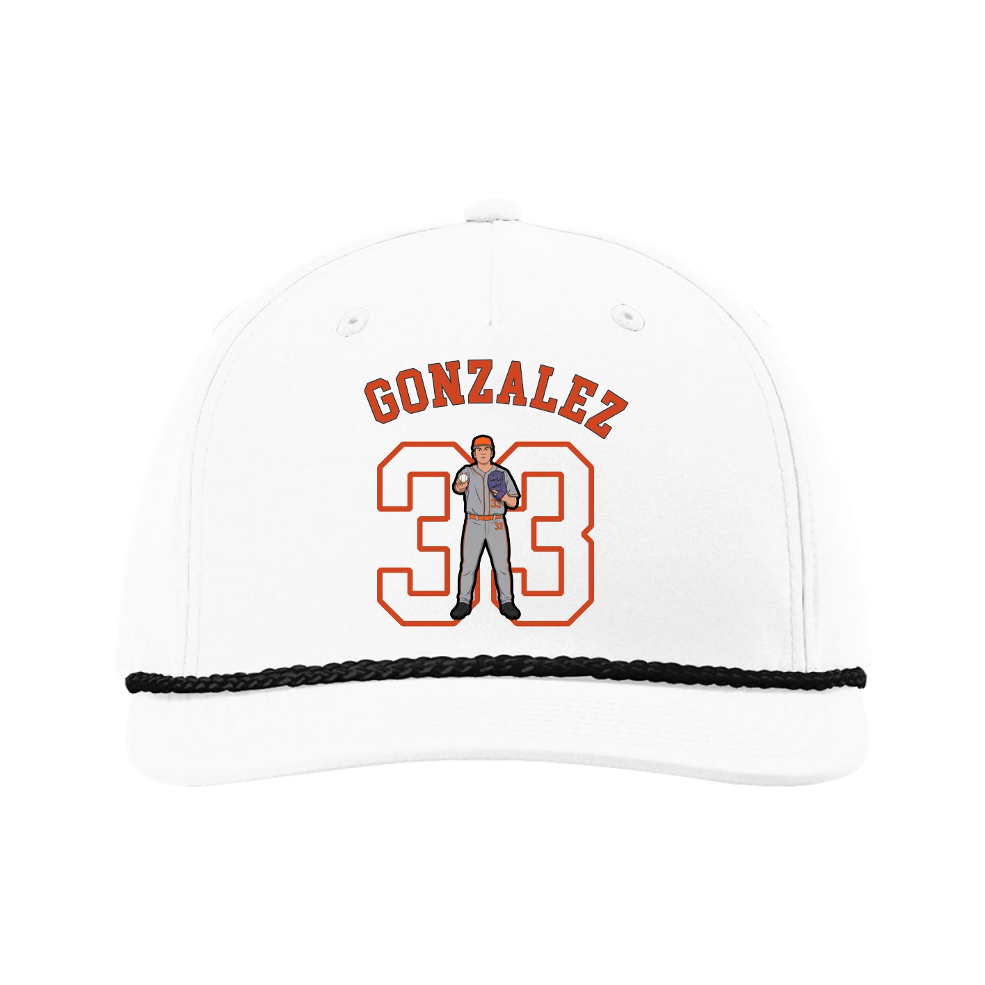 Five-Panel Classic Rope Cap — Shirsey Arch in White