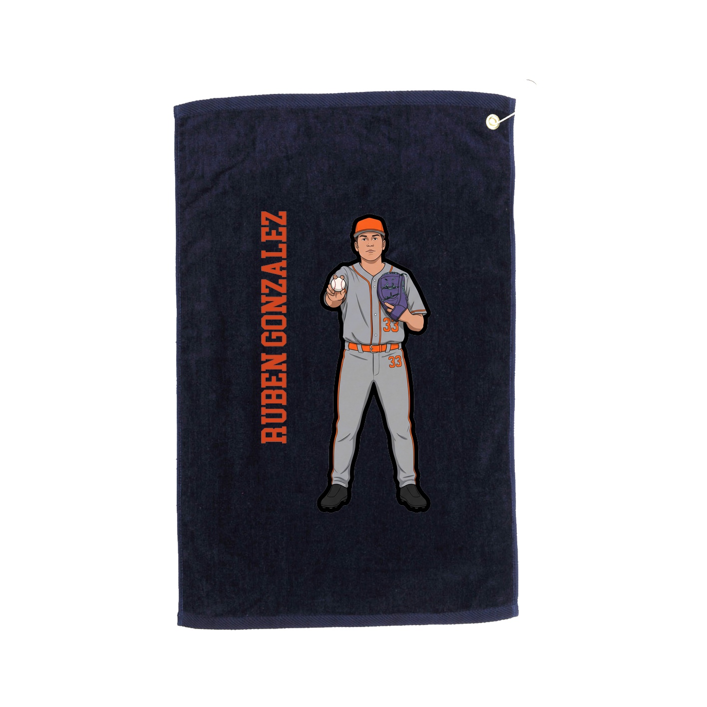 Golf Towel — Name Vertical in Navy