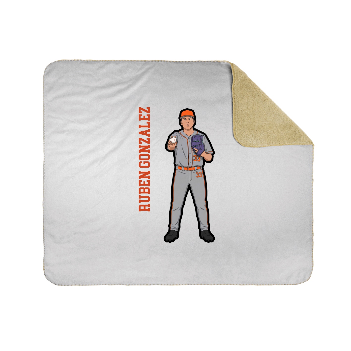 Throw Blanket — Name Vertical in White