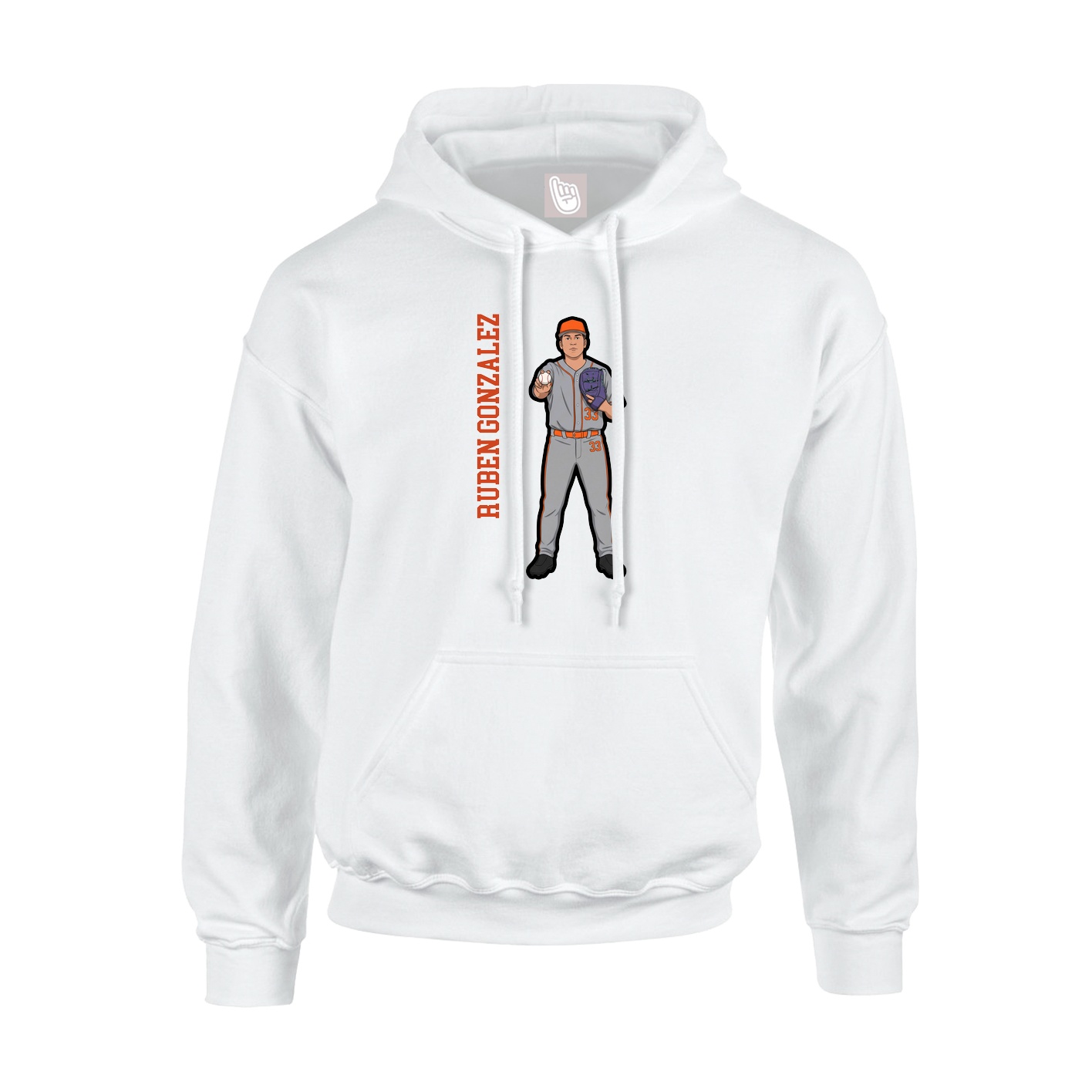 Youth Hoodie — Name Vertical in White