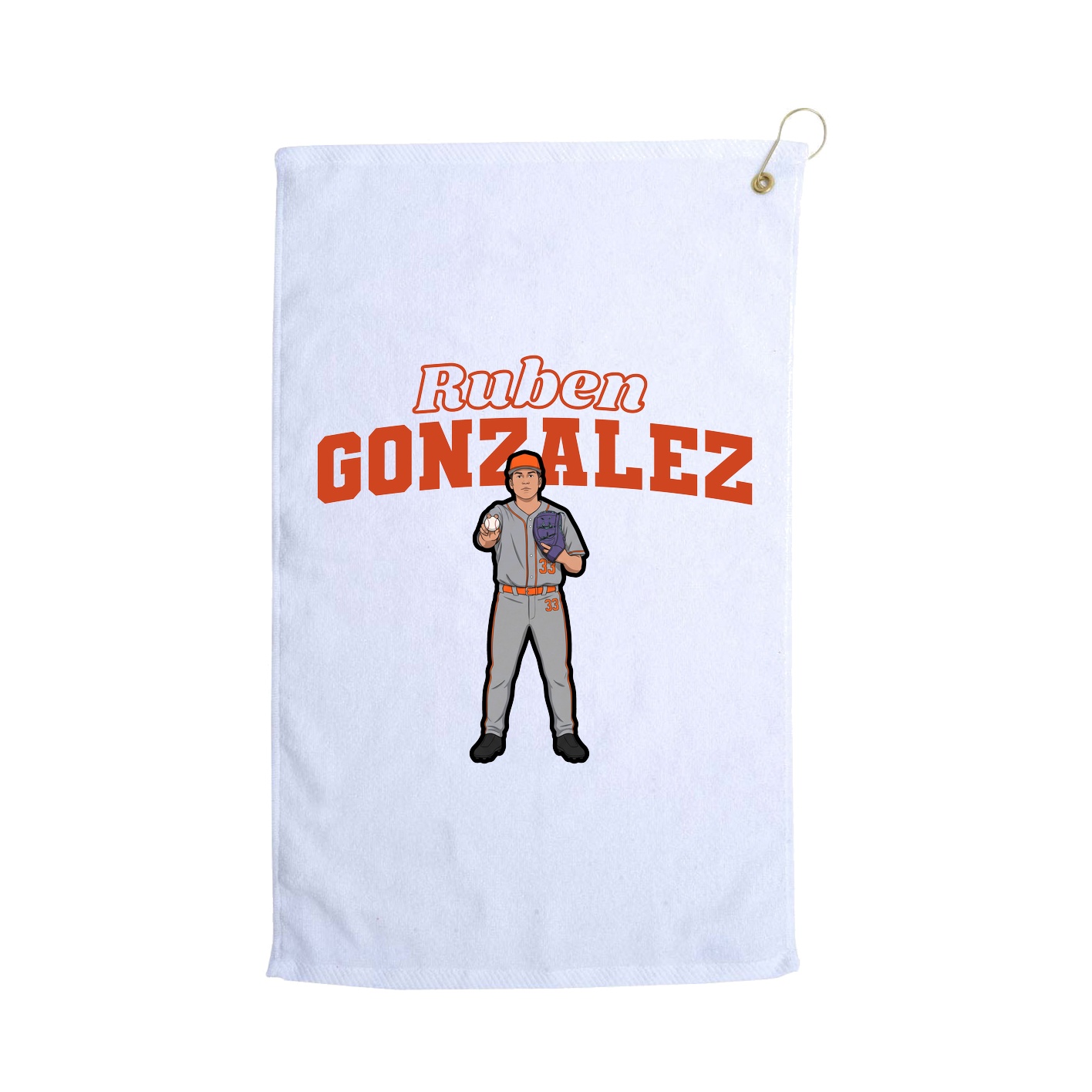 Golf Towel — Name Arch in White