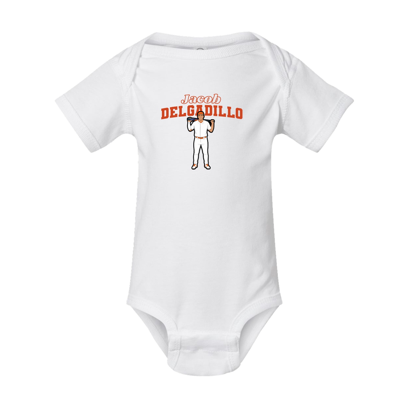 Baby Onesie — Name Arch in White