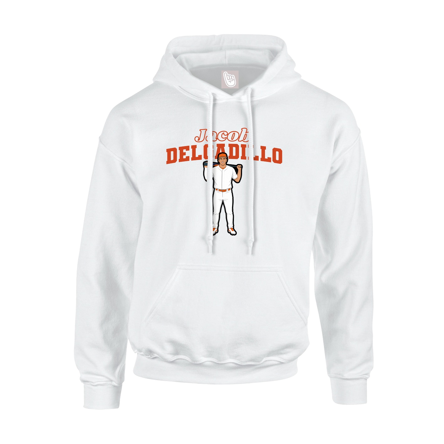 Youth Hoodie — Name Arch in White
