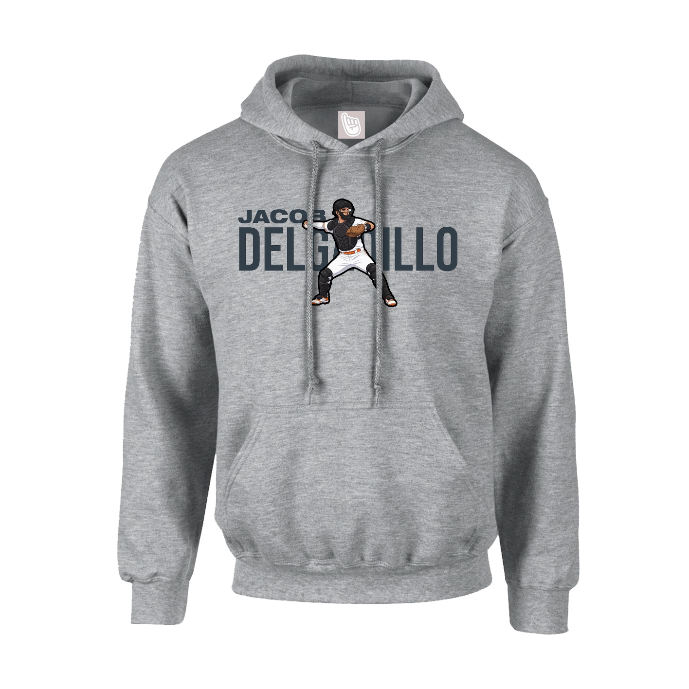 Youth Hoodie — Player Name in Grey