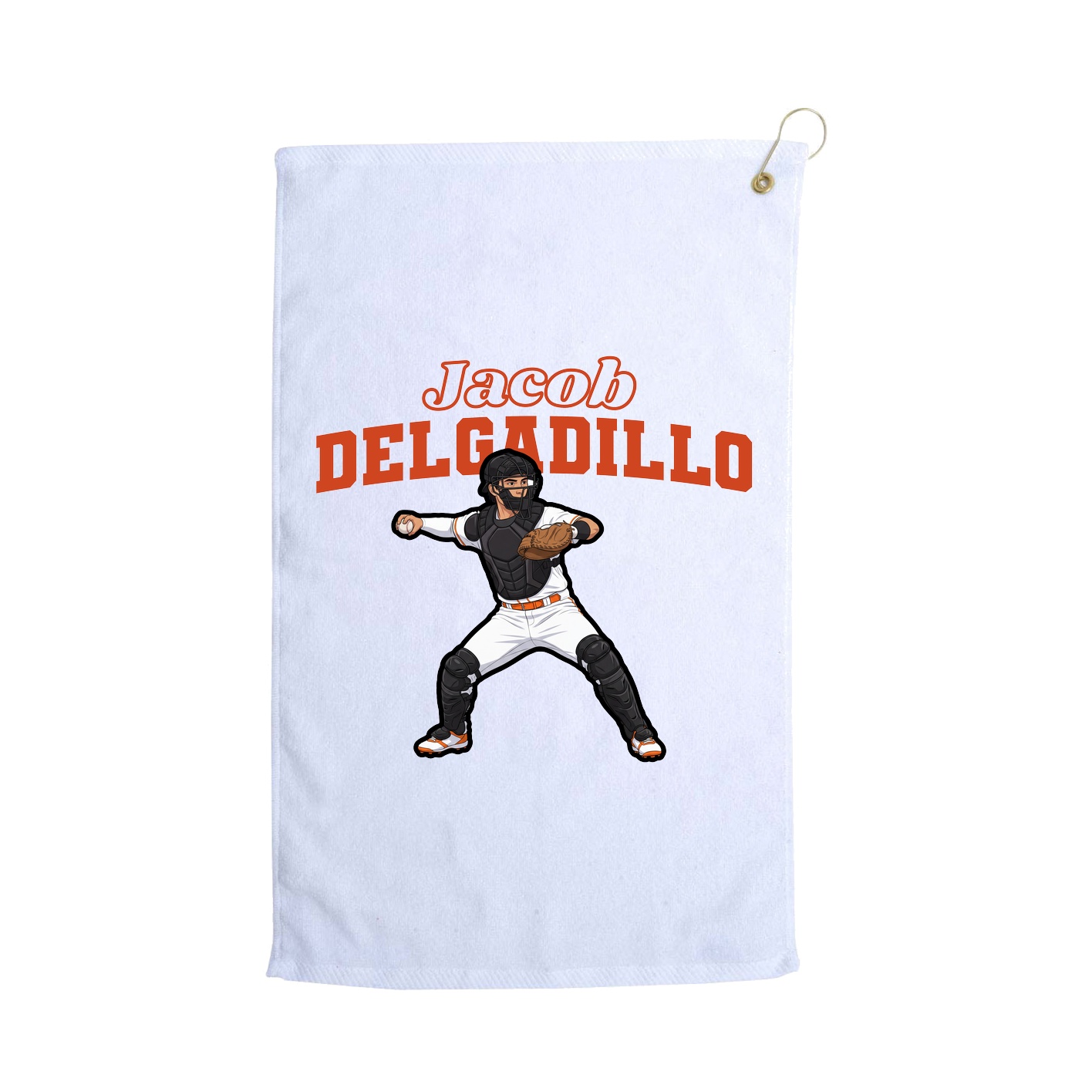 Golf Towel — Name Arch in White