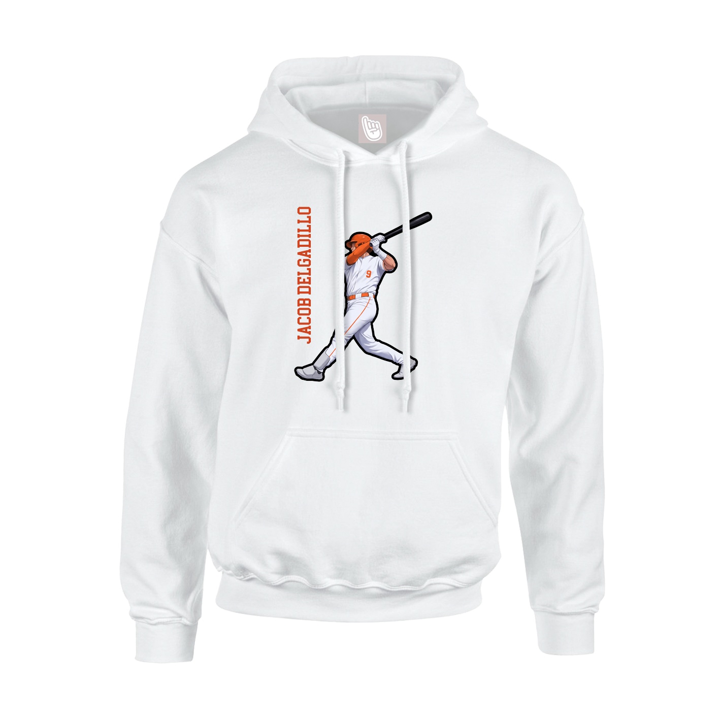 Hoodie — Name Vertical in White