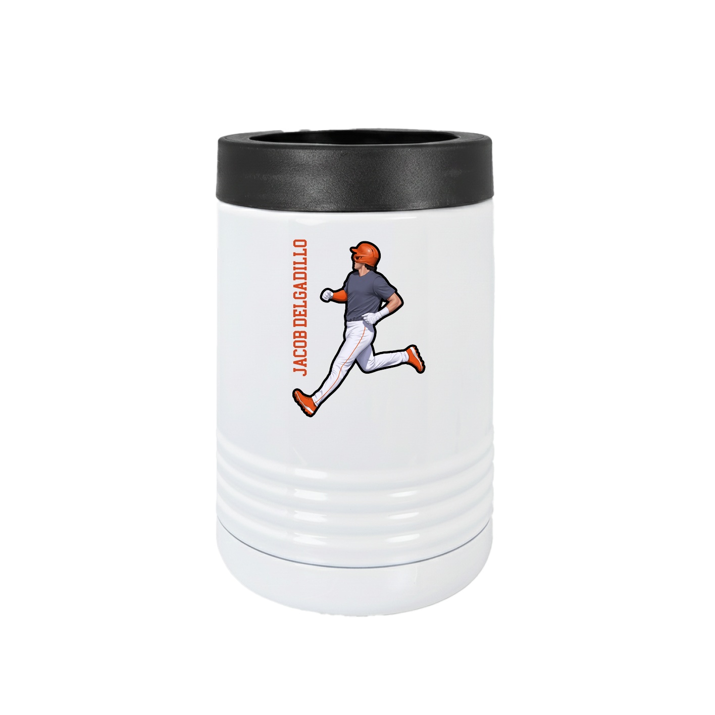 Beverage Holder — Name Vertical in White