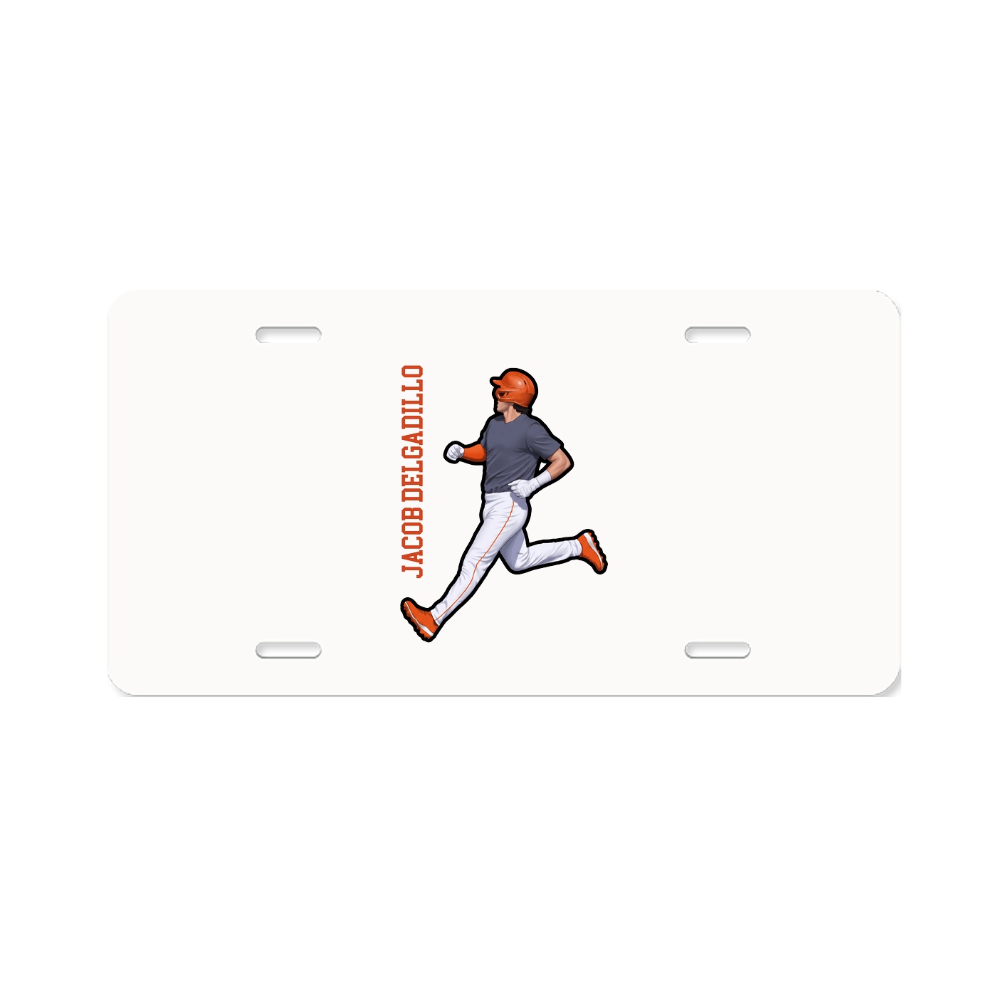 License Plate — Name Vertical in Classic