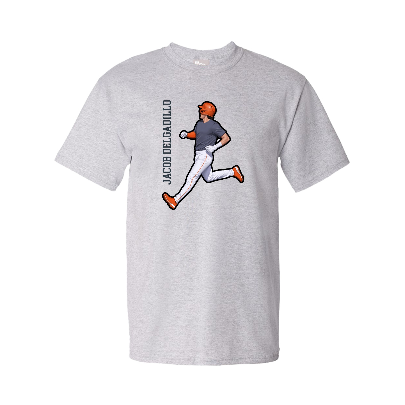 Tee — Name Vertical in Grey