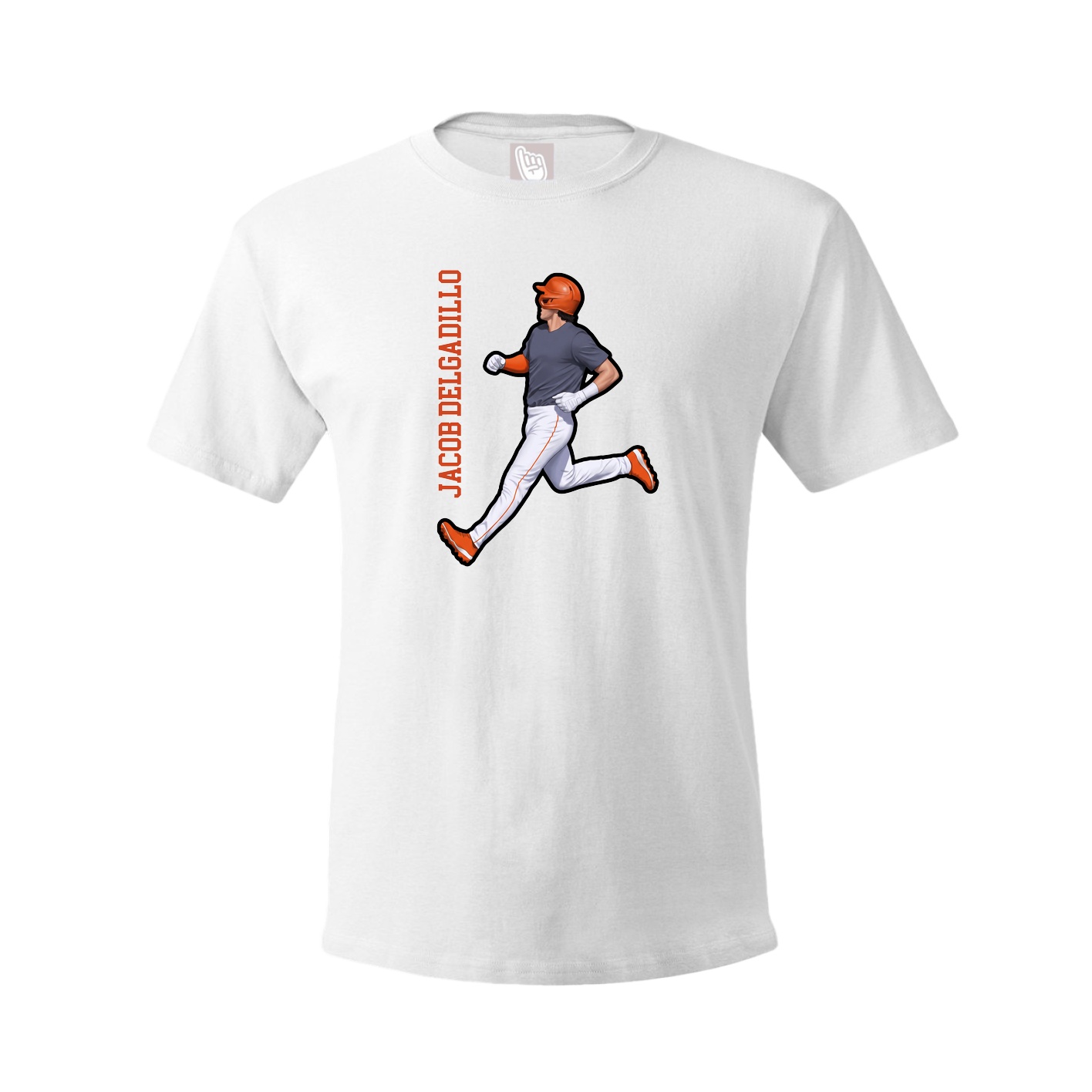 Youth Tee — Name Vertical in White