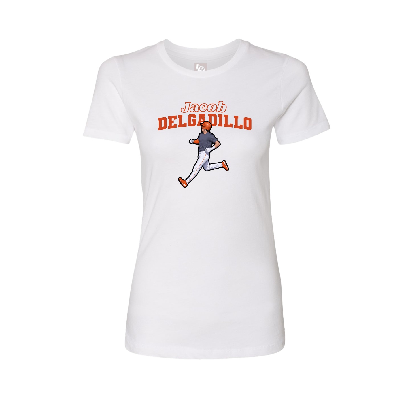 Fitted Women's Tee — Name Arch in White