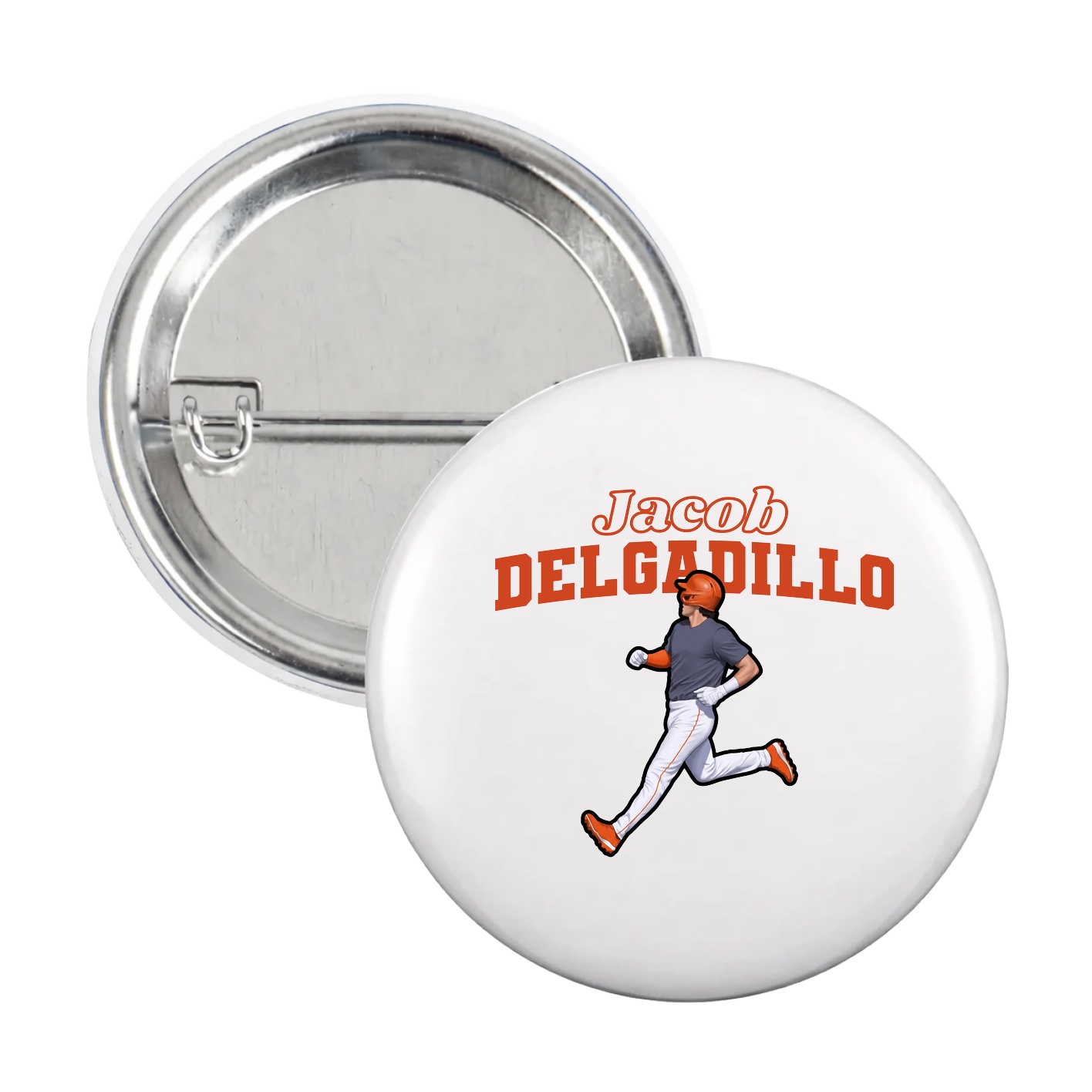 Game Day Button — Name Arch in White
