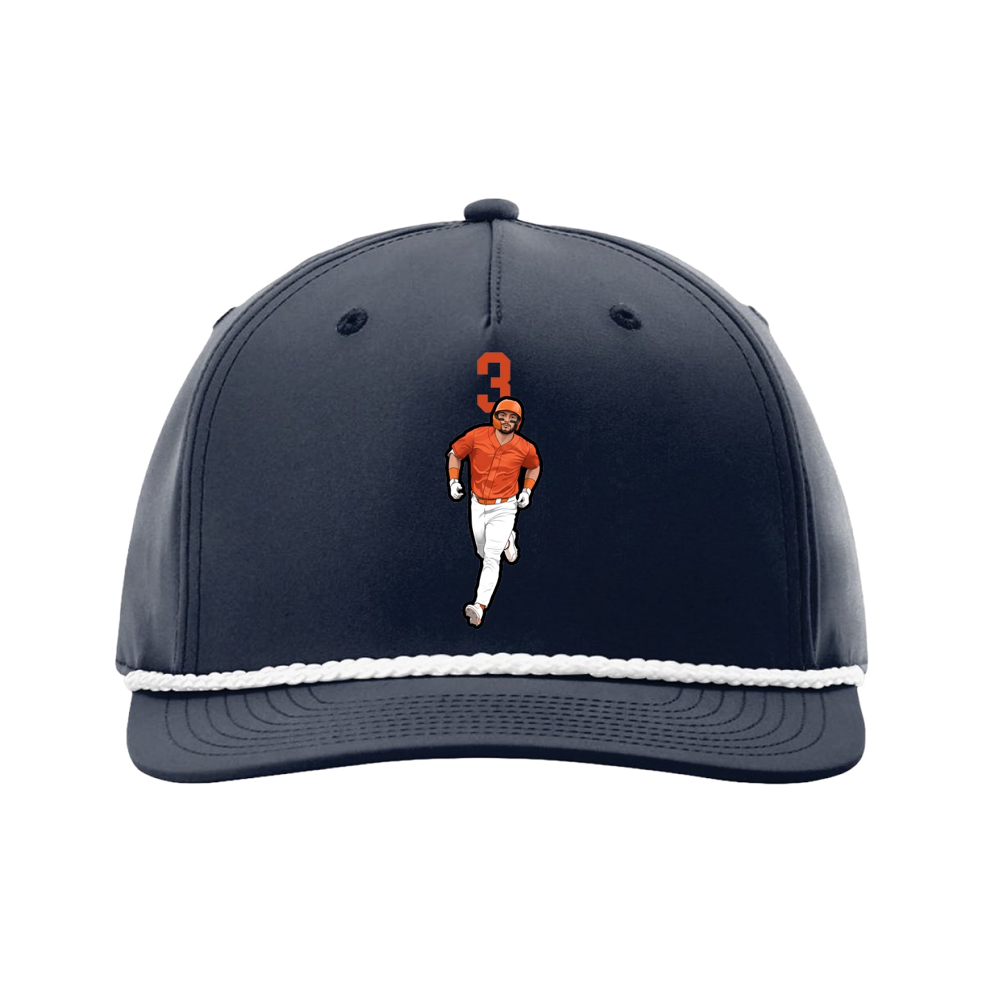 Five-Panel Classic Rope Cap — Number Top in Navy
