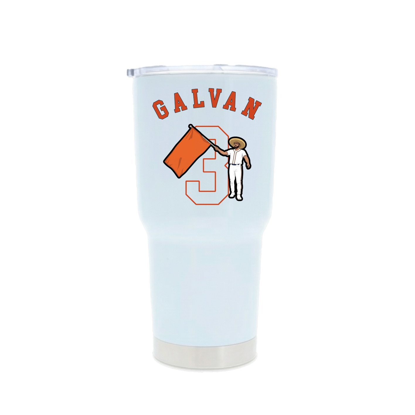 30oz Stainless Steel Tumbler — Shirsey Arch in White