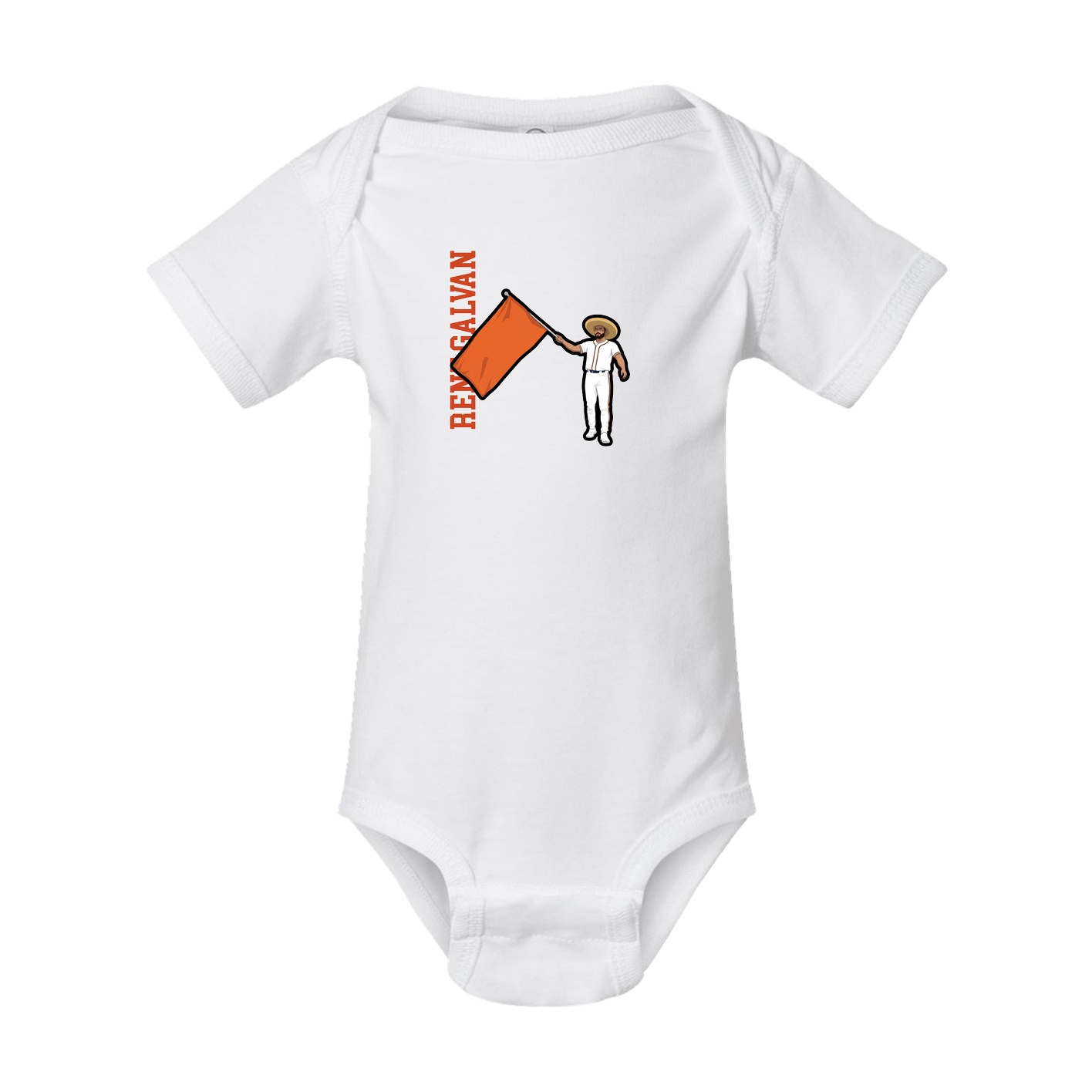 Baby Onesie — Name Vertical in White