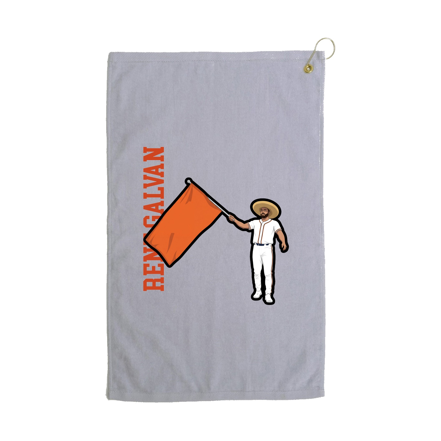 Golf Towel — Name Vertical in Grey