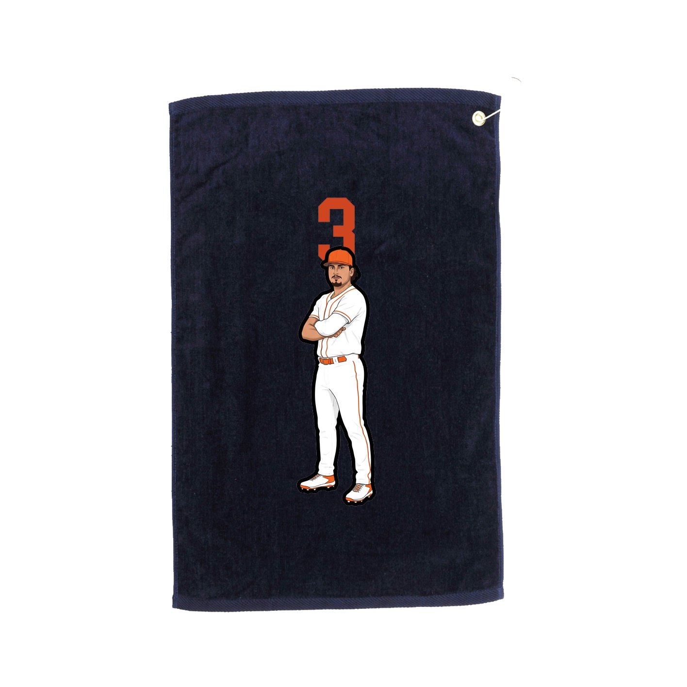 Golf Towel — Number Top in Navy