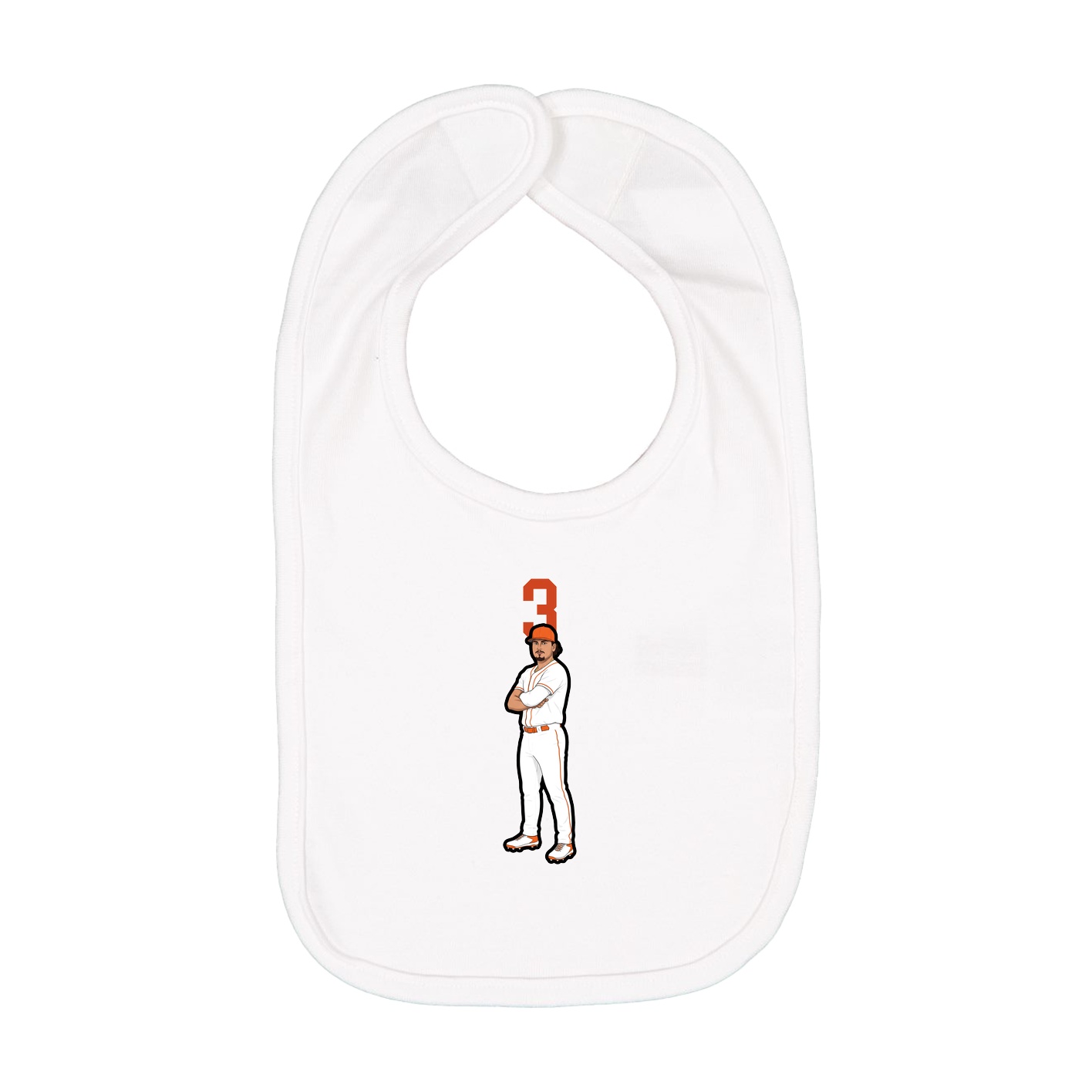 Infant Bib — Number Top in White