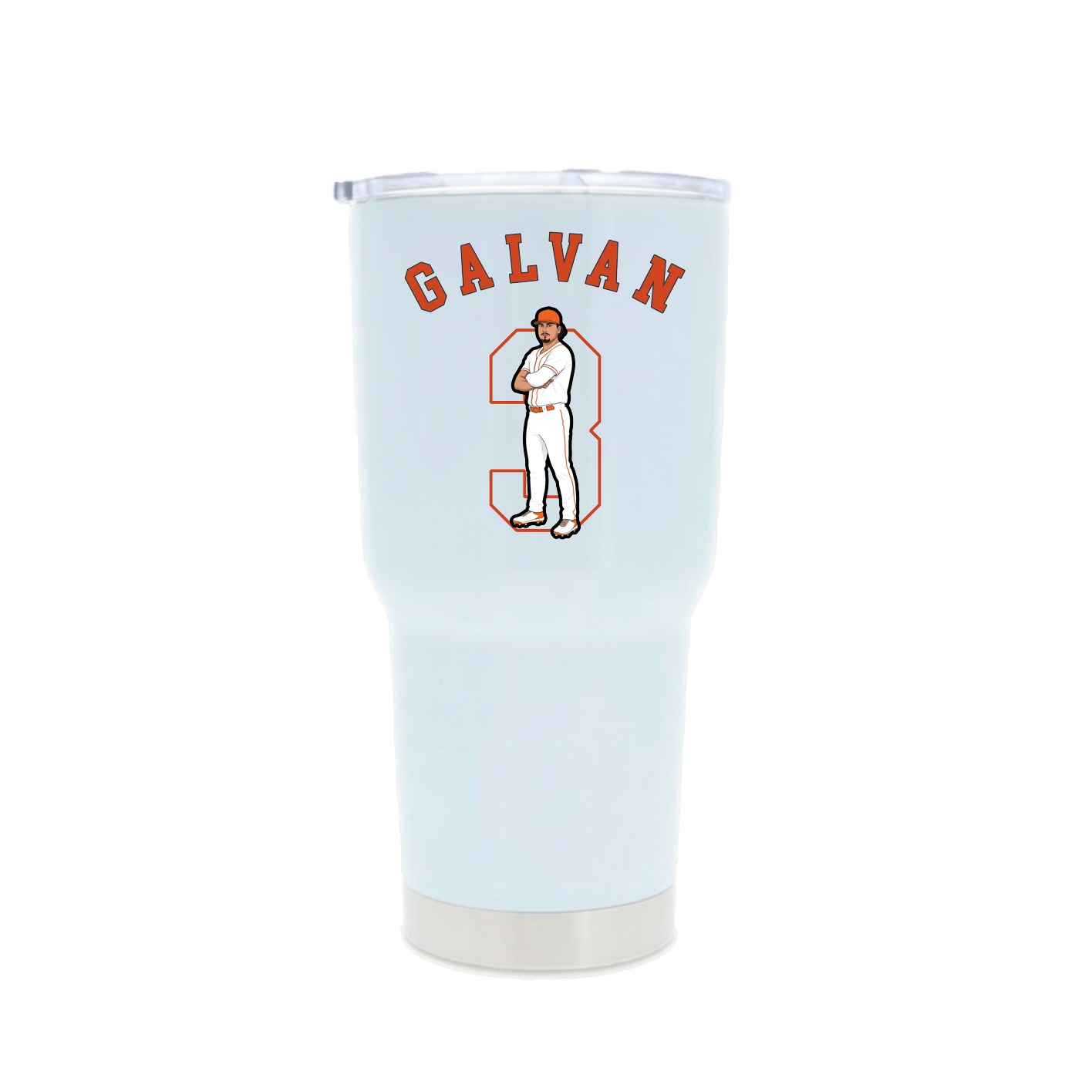 30oz Stainless Steel Tumbler — Shirsey Arch in White