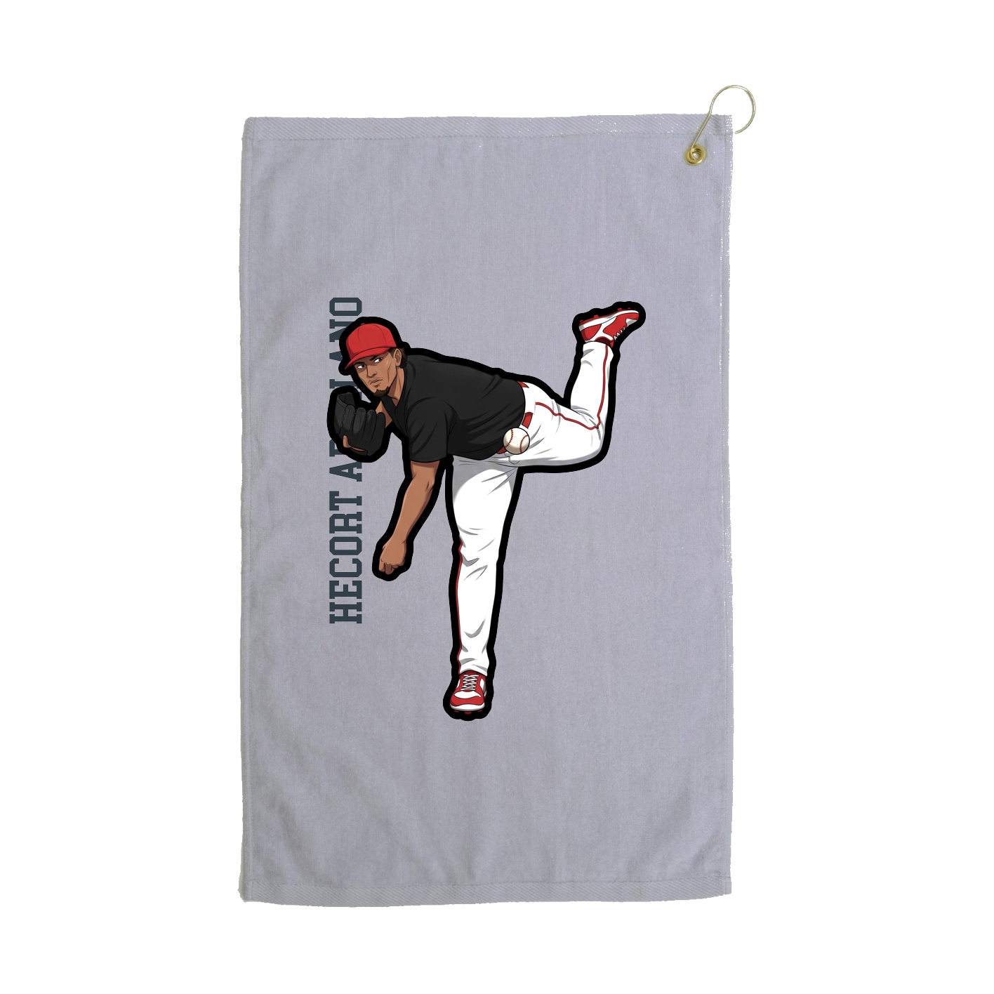 Golf Towel — Name Vertical in Grey