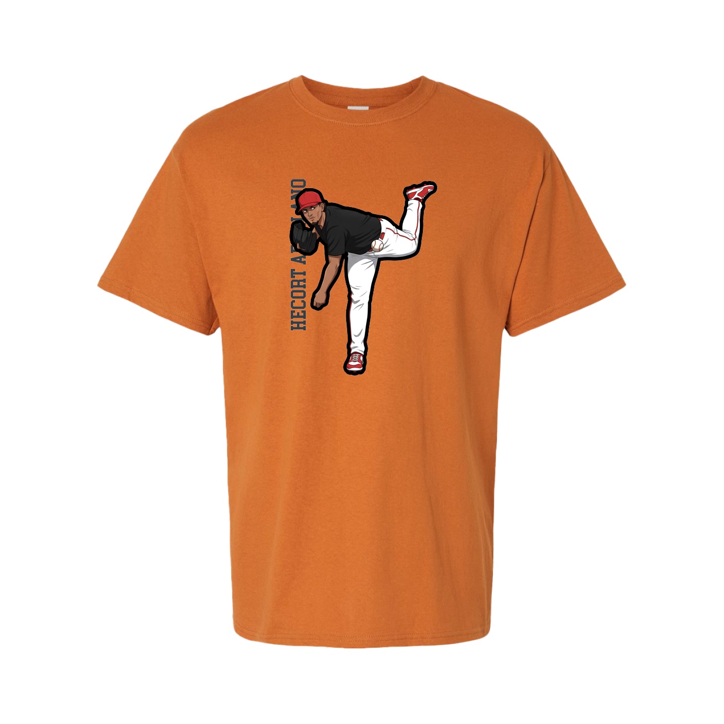 Tee — Name Vertical in Orange