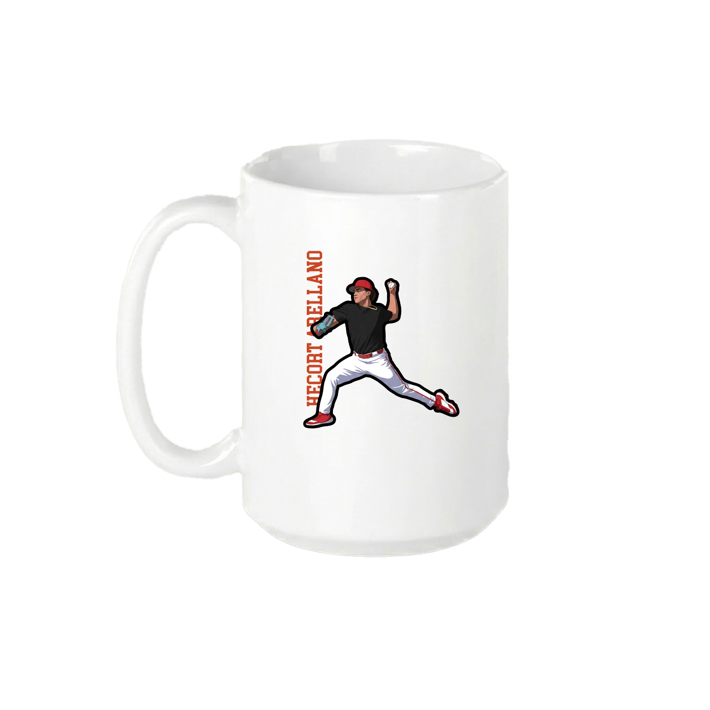 15oz Coffee Mug — Name Vertical in White