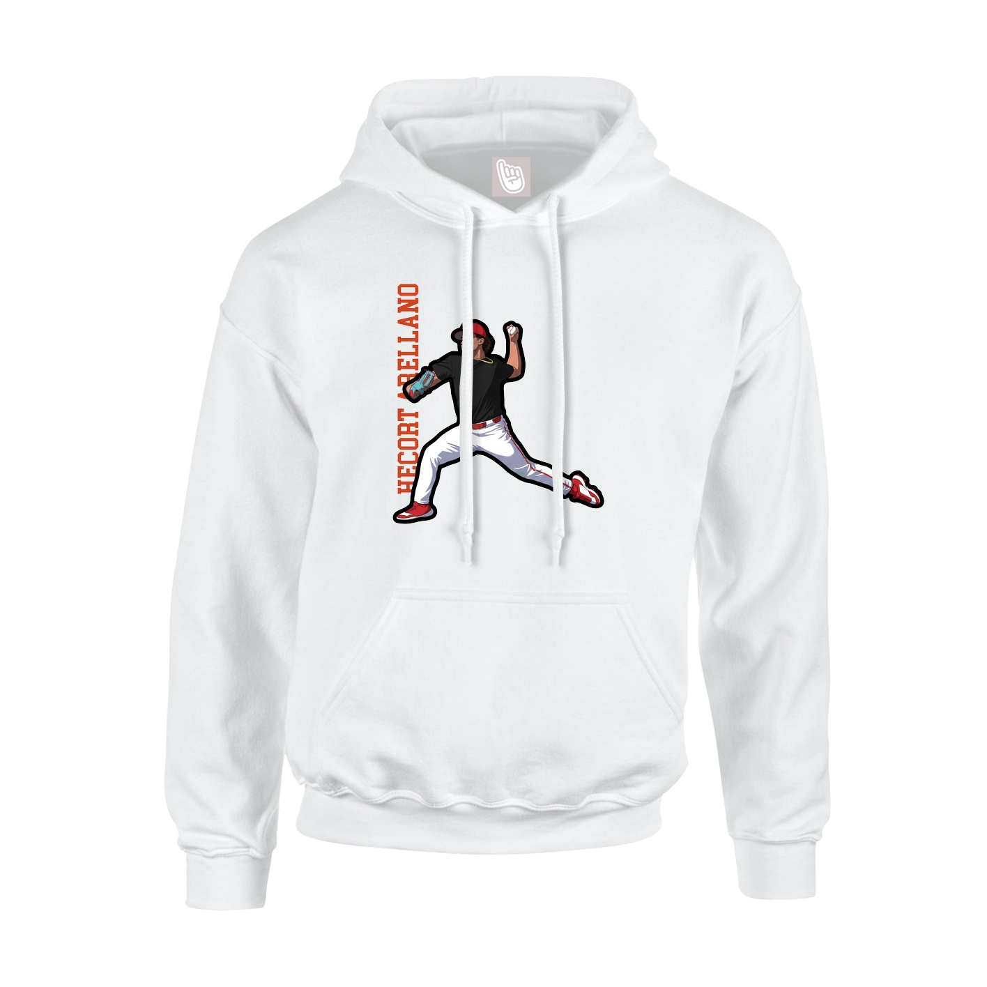 Hoodie — Name Vertical in White