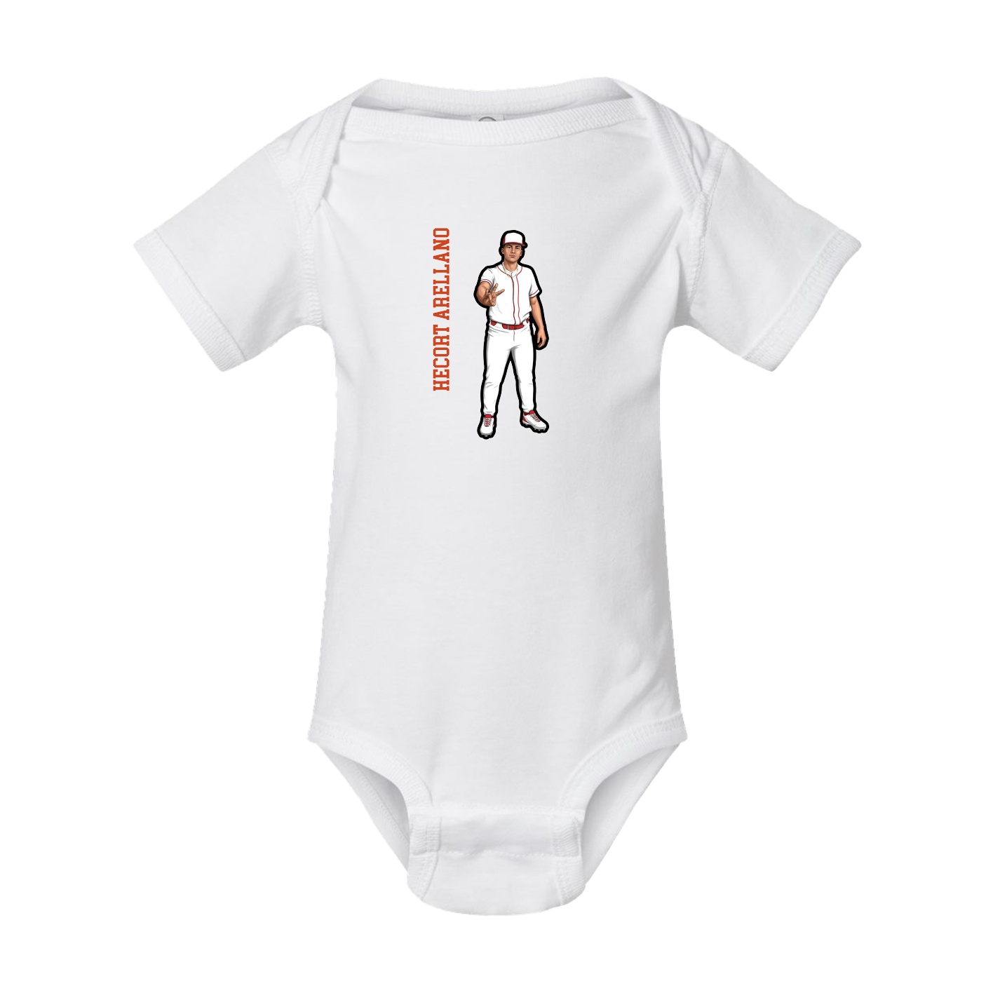 Baby Onesie — Name Vertical in White