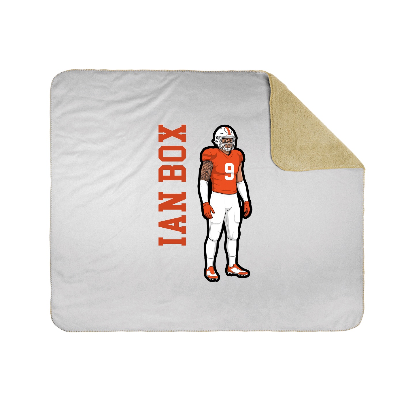 Throw Blanket — Name Vertical in White