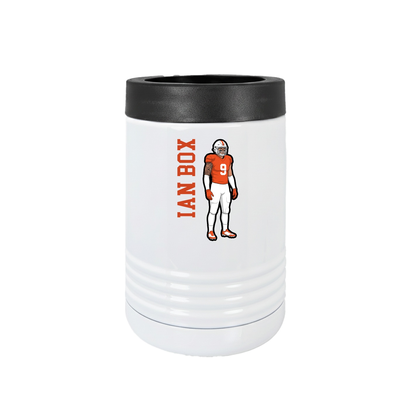 Beverage Holder — Name Vertical in White