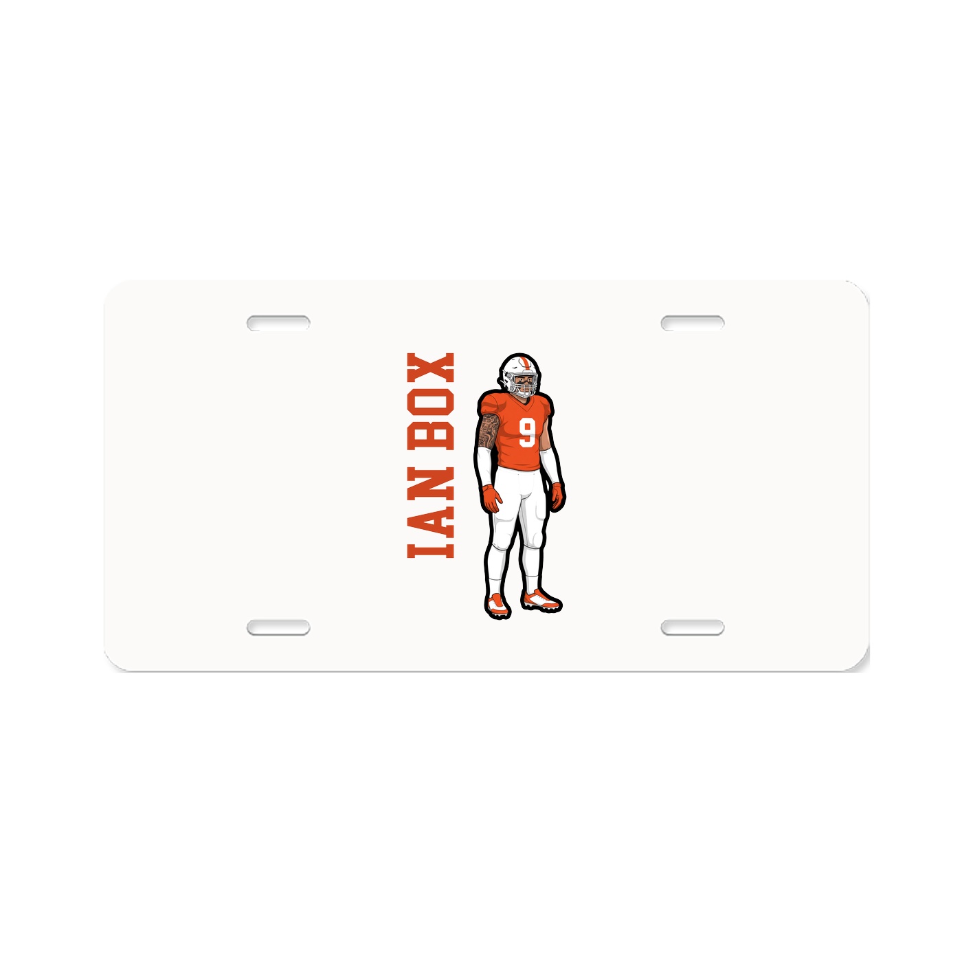 License Plate — Name Vertical in Classic