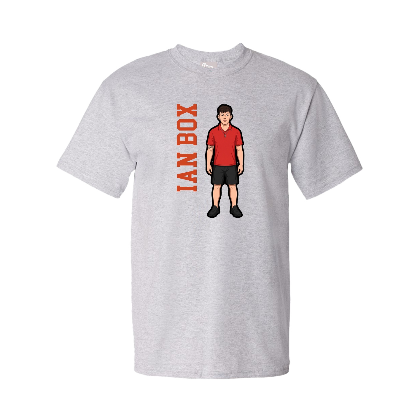 Youth Tee — Name Vertical in Grey